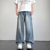 Jeans Men's Autumn Trendy High Street Loose Straight Pants Micro Wide Tooling Pants