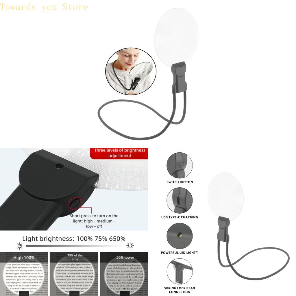 Multifunctional Hands-free Magnifier 3x 10x Flexible Hose Holder Adjustable Desktop Neck Magnifying Glass For Reading Repair 110mm