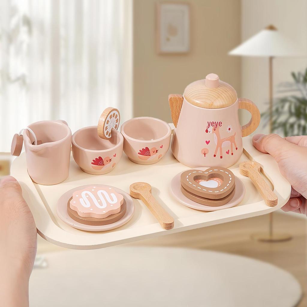 Children's Wooden Tea Set: Interactive Role Play & Cognitive Development Toy