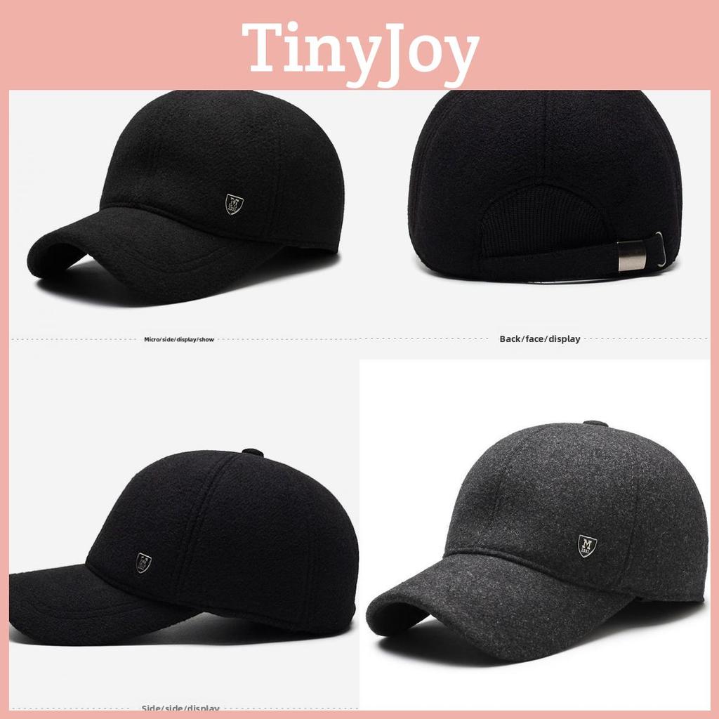 Solid Simple Color Middle Aged Warm Windproof Baseball Cap For Autumn Winter And