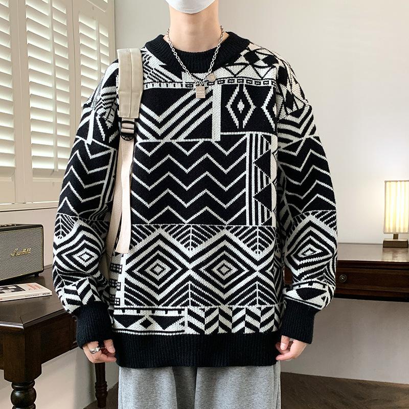 Autumn and Winter New Casual Crew Neck Sweater Base Knitted Sweater Large Size Loose Sweater