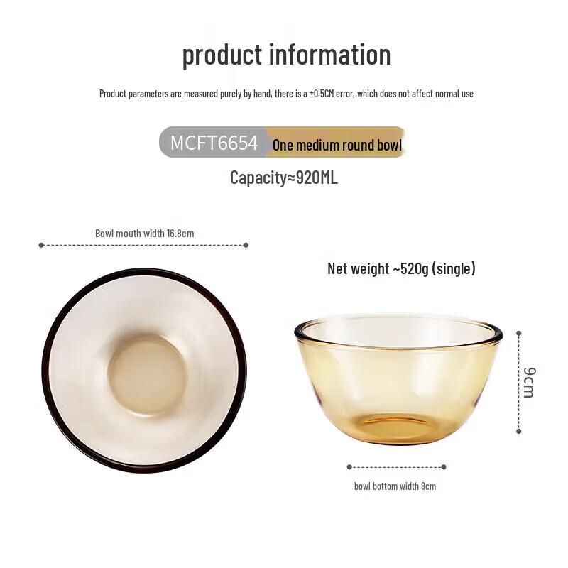 Maxcook High Borosilicate Glass Soup Bowl