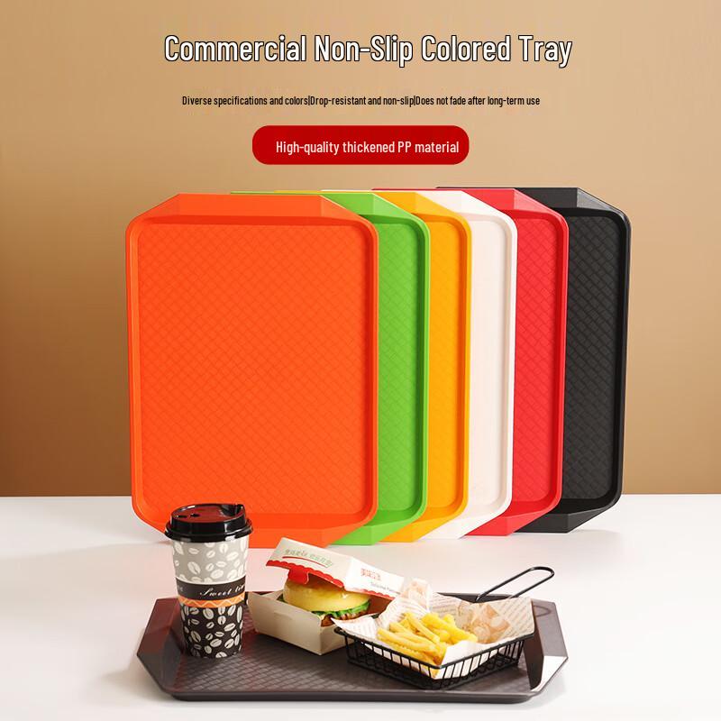 Commercial Anti-Slip Plastic Rectangular Tray