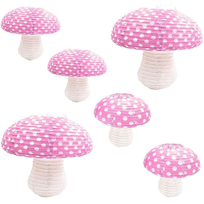 Outdoor Mushroom Lantern Ornaments: Decorative Photo Paper Lanterns for Parties and Restaurants