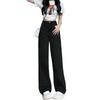 Women's High-Waist Black-Gray Wide-Leg Jeans: Trendy 2026 Straight-Leg, Floor-Length, Loose, Slimming Fit