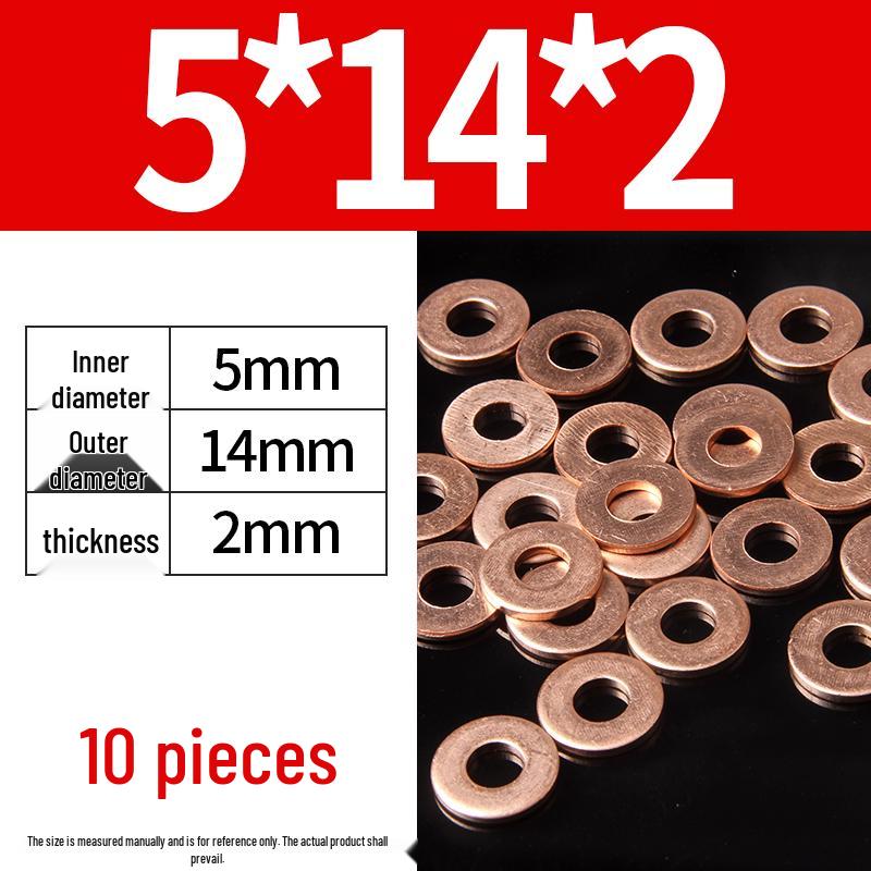 2mm Pure Red Copper Sealing Ring Marine Instrument Flat Washer