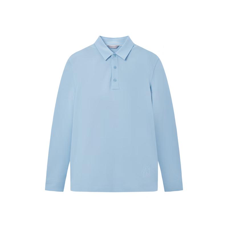 Jiomay Men's Pure Cotton Long Sleeve Polo Shirt