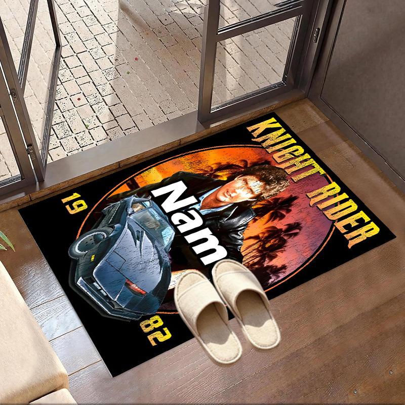 Custom Name Personalized Knight Rider Print Carpet, Versatile Home Decor Rug, for Playroom, Apartment, Balcony, Entryway, Hallway Gift