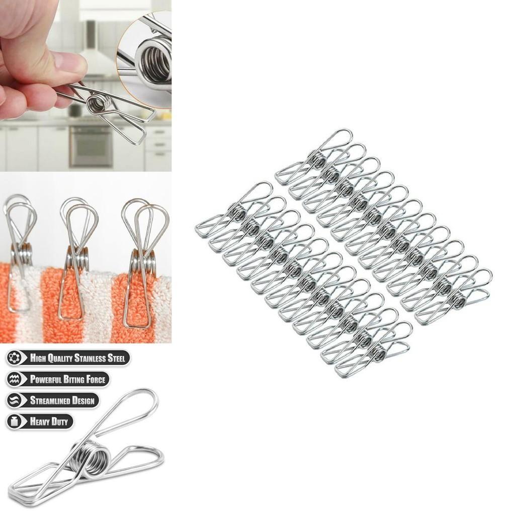High Quality 20x Stainless Steel Clips For Effortless Laundry Drying And Compact Storage Solutions