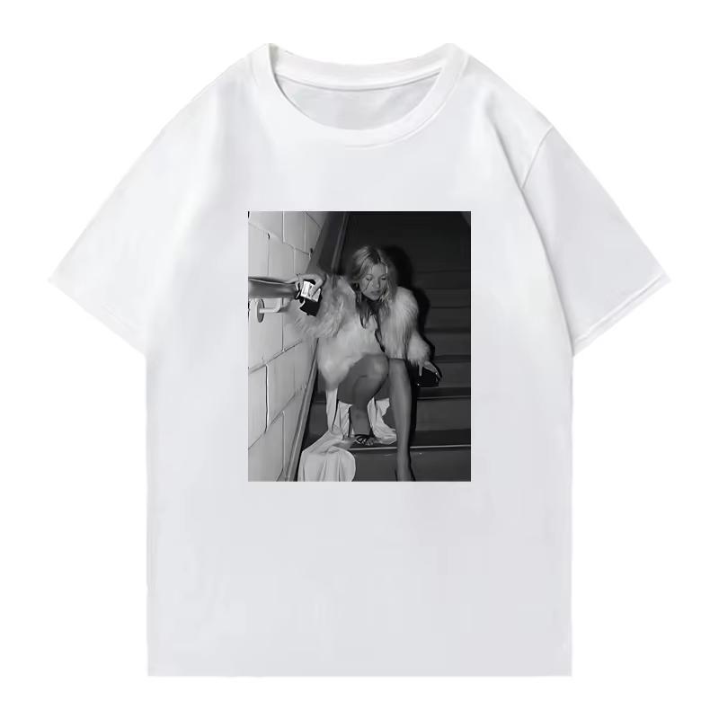 Fashion Kate Moss Vintage Graphic Street Hip Hop Short Sleeve Tshirts Unisex Women 100 Cotton Oversized Summer Tee Shirt Unisex