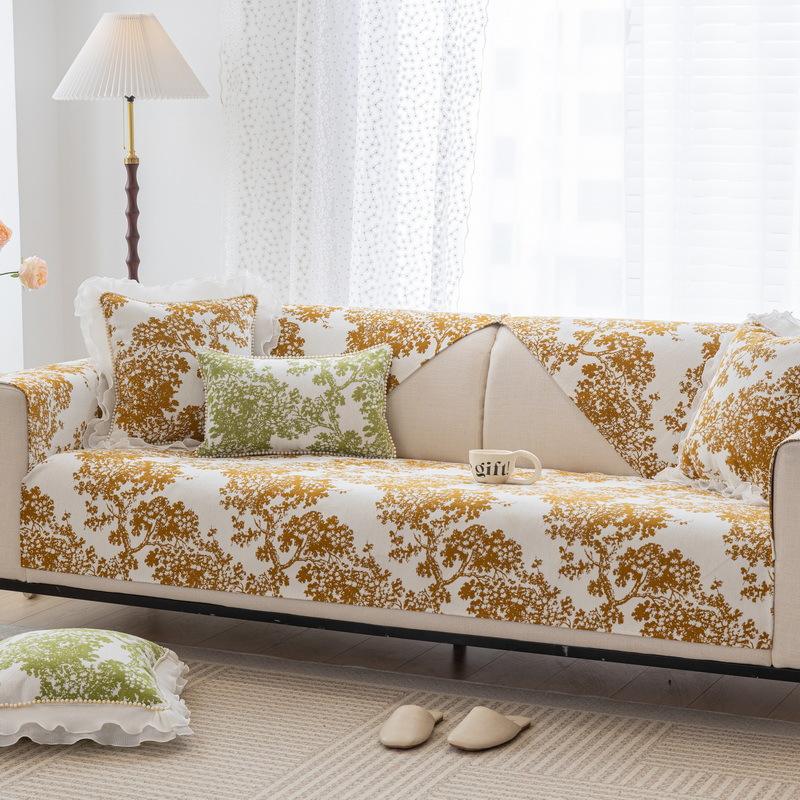 

Подушка для дивана, универсальный нескользящий чехол на сиденье Four Seasons, диван с синельным принтом, пылезащитный, нескользящий чехол для дивана, полотенце 70*70cm