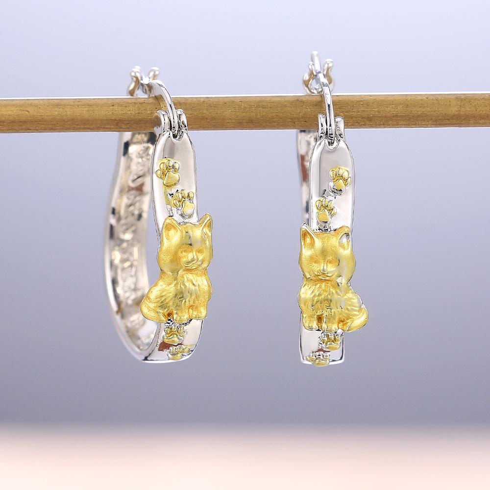 Huge Creative Cat Earrings, Women'S Versatile, Ear Buckle Ear Jewelry