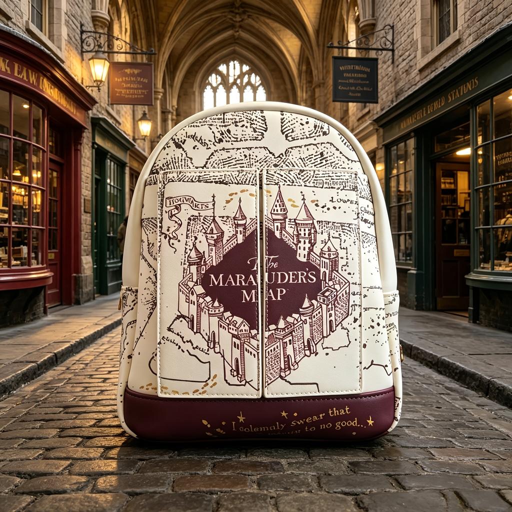 Zaino Donna Serie Harry Potter Borsa a Tracolla Borsa Casual - Zaino con Stampa Elementi Magici - Borsa a Fondo Aperto Media per Libri