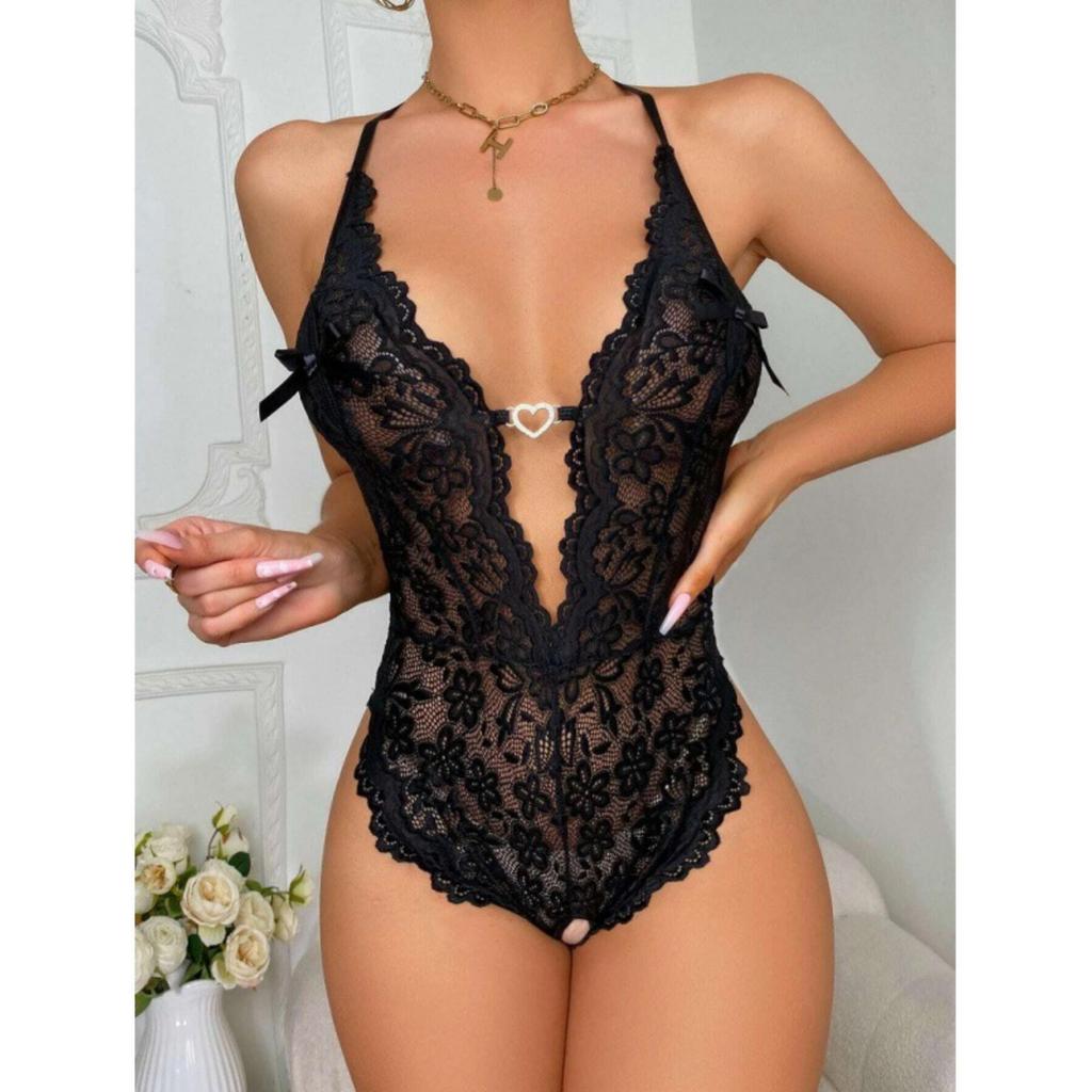 Women's Sleepwear Spaghetti Strap Dress Transparent Sexy Nightgowns Lace Pajamas Sexy Set Lingerie