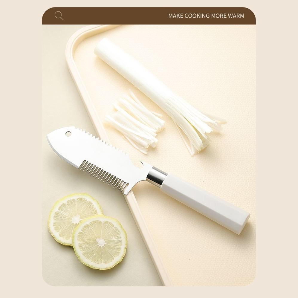 Multifunctional Onion & Scallion Cutter – Julienne Peeler & Shredder Kitchen Gadget
