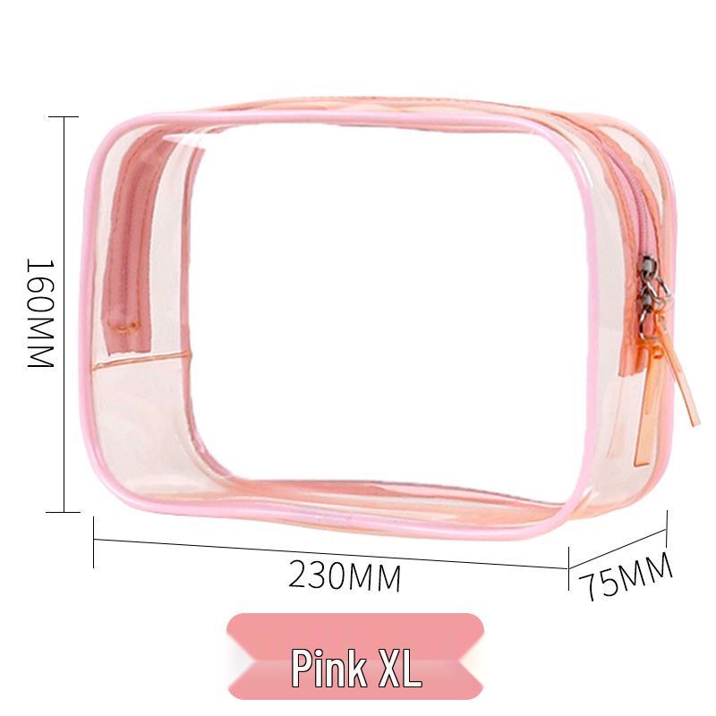 Large Capacity Waterproof Transparent Makeup Bag - Portable Toiletry Organizer for Travel