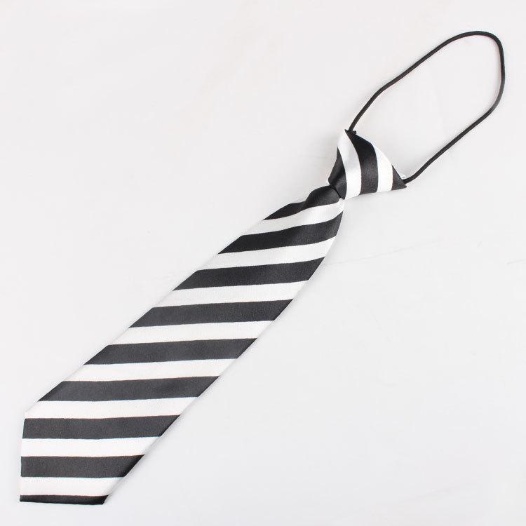 2024 Children'S Lazy Tie Black And White Color Children'S School Kindergarten Tie
