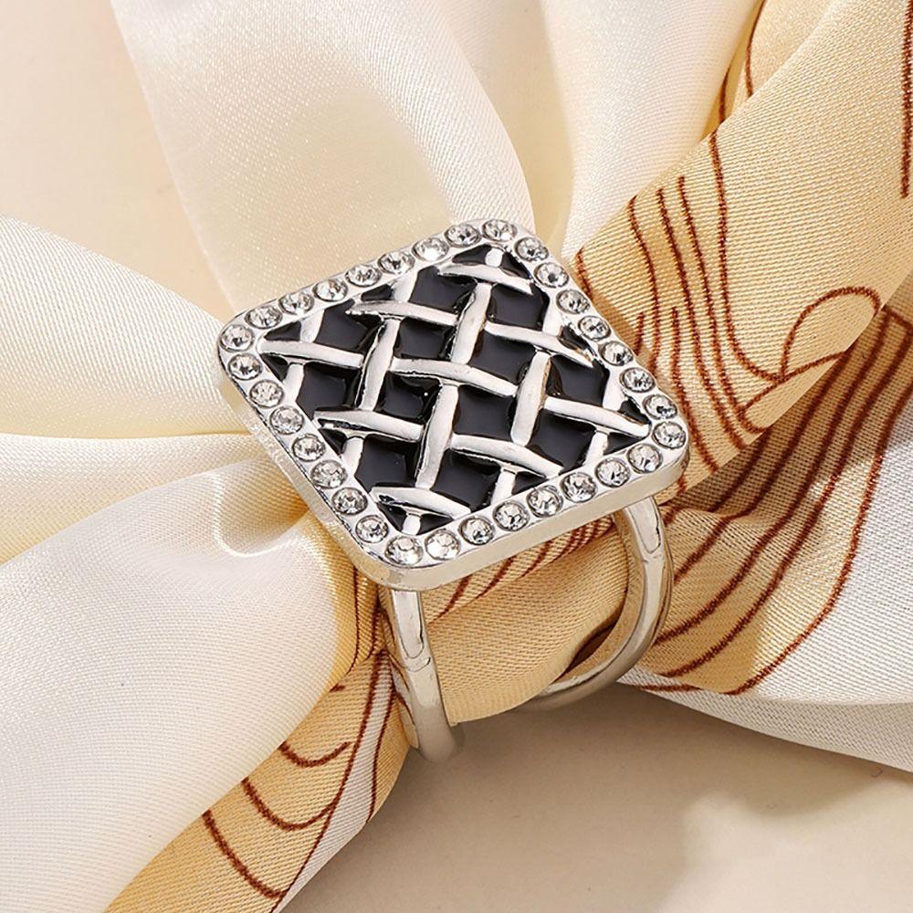 Portable Alloy Scarf Clip Clothes Corner Decor Black/White Shawl Fixed Buckle Jewelry Accessory Headscarf Brooch