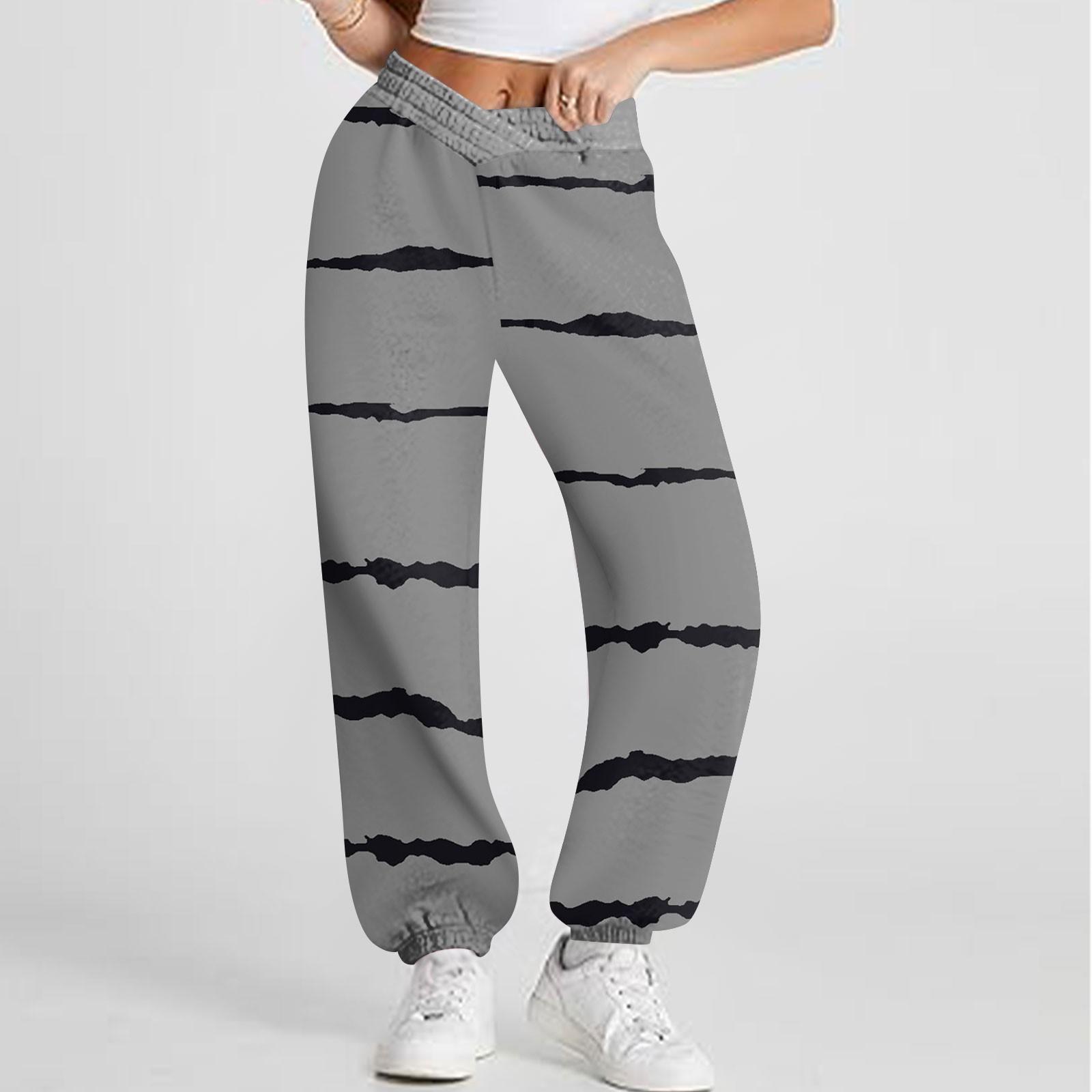 Женские повседневные модные спортивные штаны с принтом — фото 10