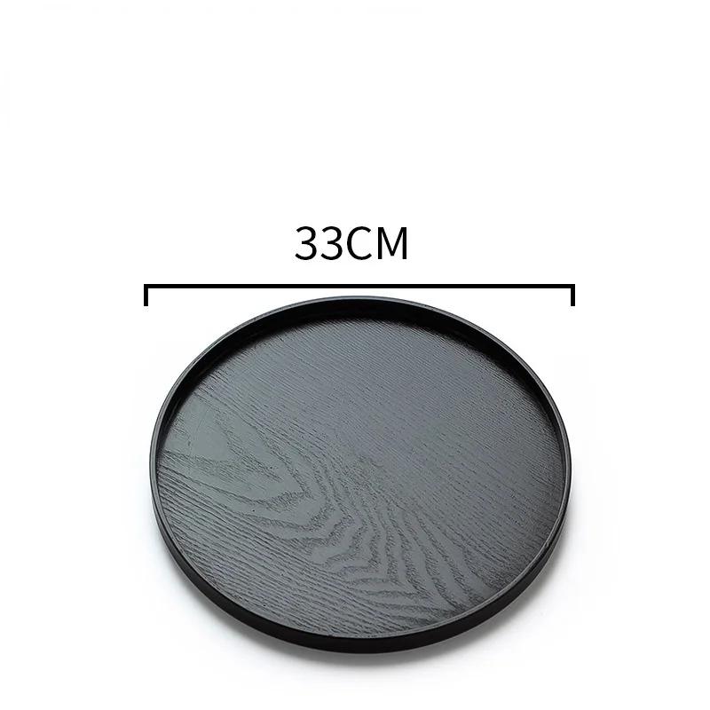 Japanese Style Round Tray Food Serving Plate Wood Snack Deseert Plate Teaboard Natural Tea Food Server Dishes Drink Platter