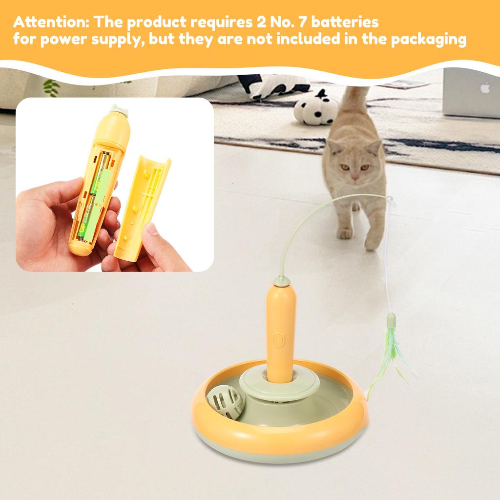 Interactive Cat Toys Sturdy Cats Toy Self Rotating Cat Teaser Stick Interesting Easy to Use with Bell Ball Kit for Your Cats New