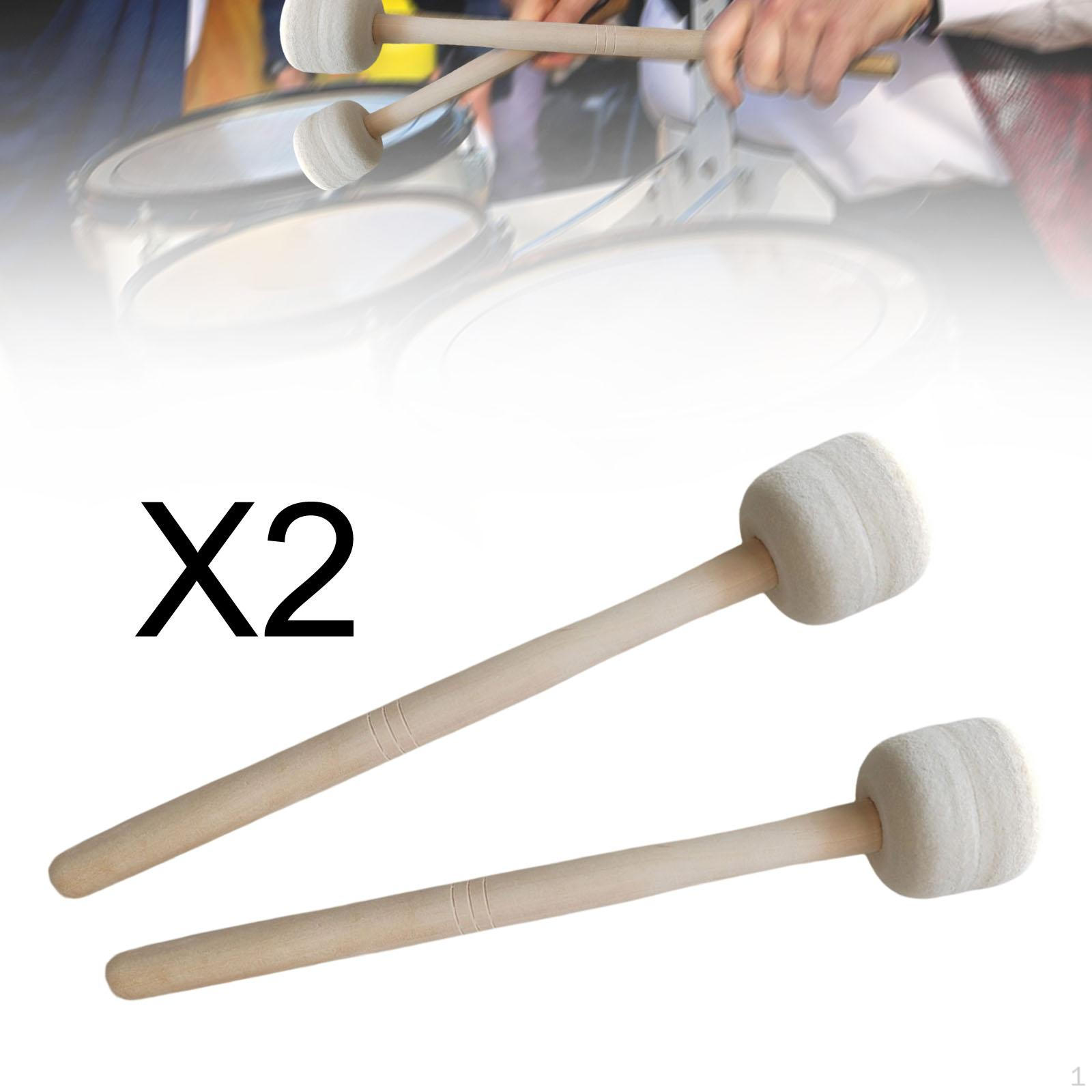 

2 Pieces Head Drum Mallets Mallet Sticks Comfortable Handle Beginners Percussion Sturdy
