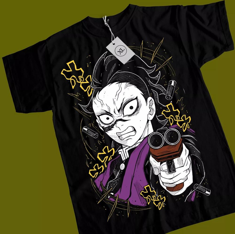Genya Shinazugawa  Kimetsu No Yaiba Tanjiro Tee All Size Black Unisex T-Shirt S