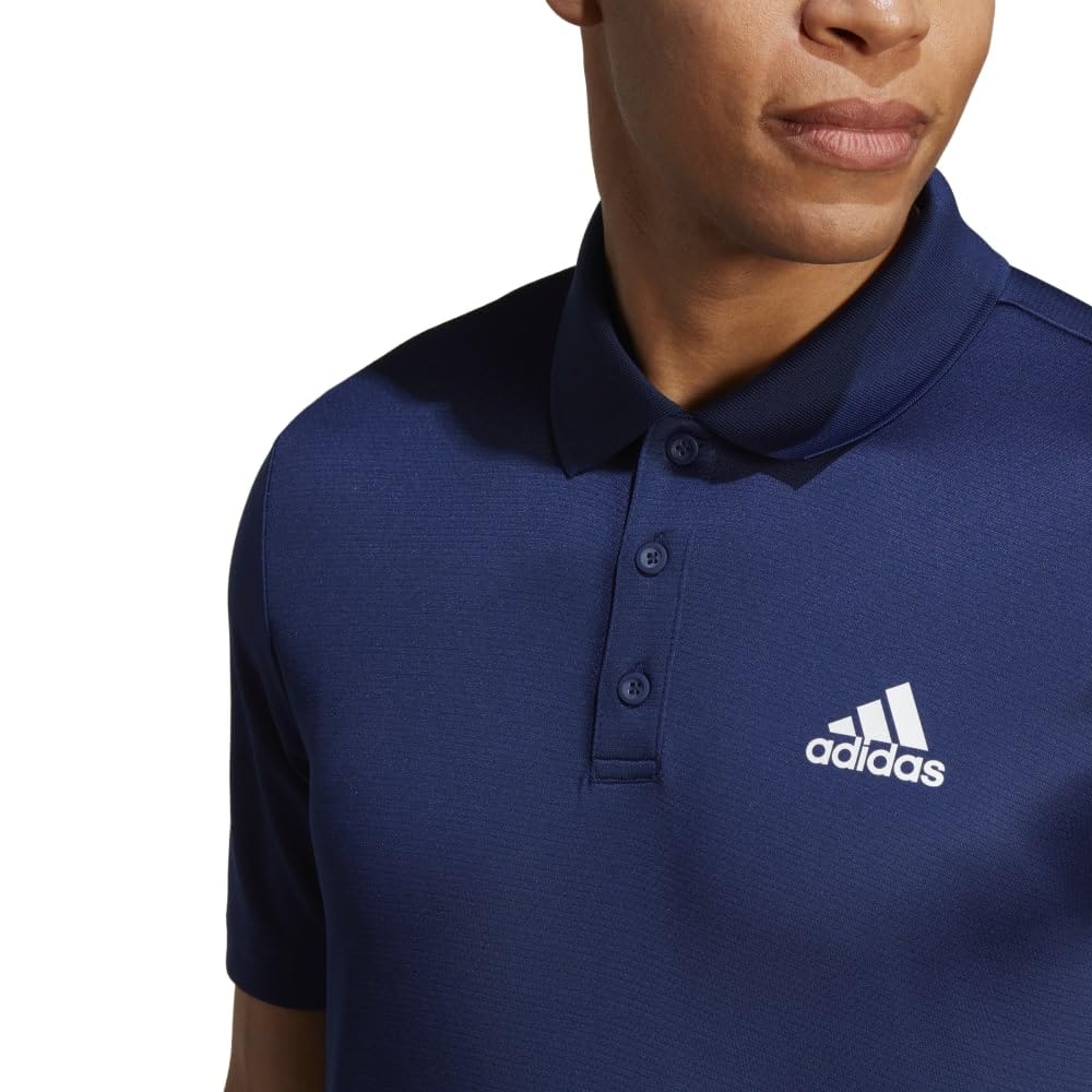 Adidas Designed To Move Polo Dark 24852 3-Stripes Shirt, Men's, Blue/White (IB8236),
