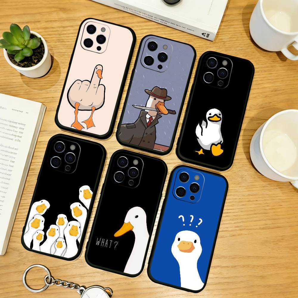 Funny D-DucK Goose memes Phone Case For iPhone 17,16,15,14,13,12,11 Plus,Pro Max,XS,Soft Silicone Black Cover