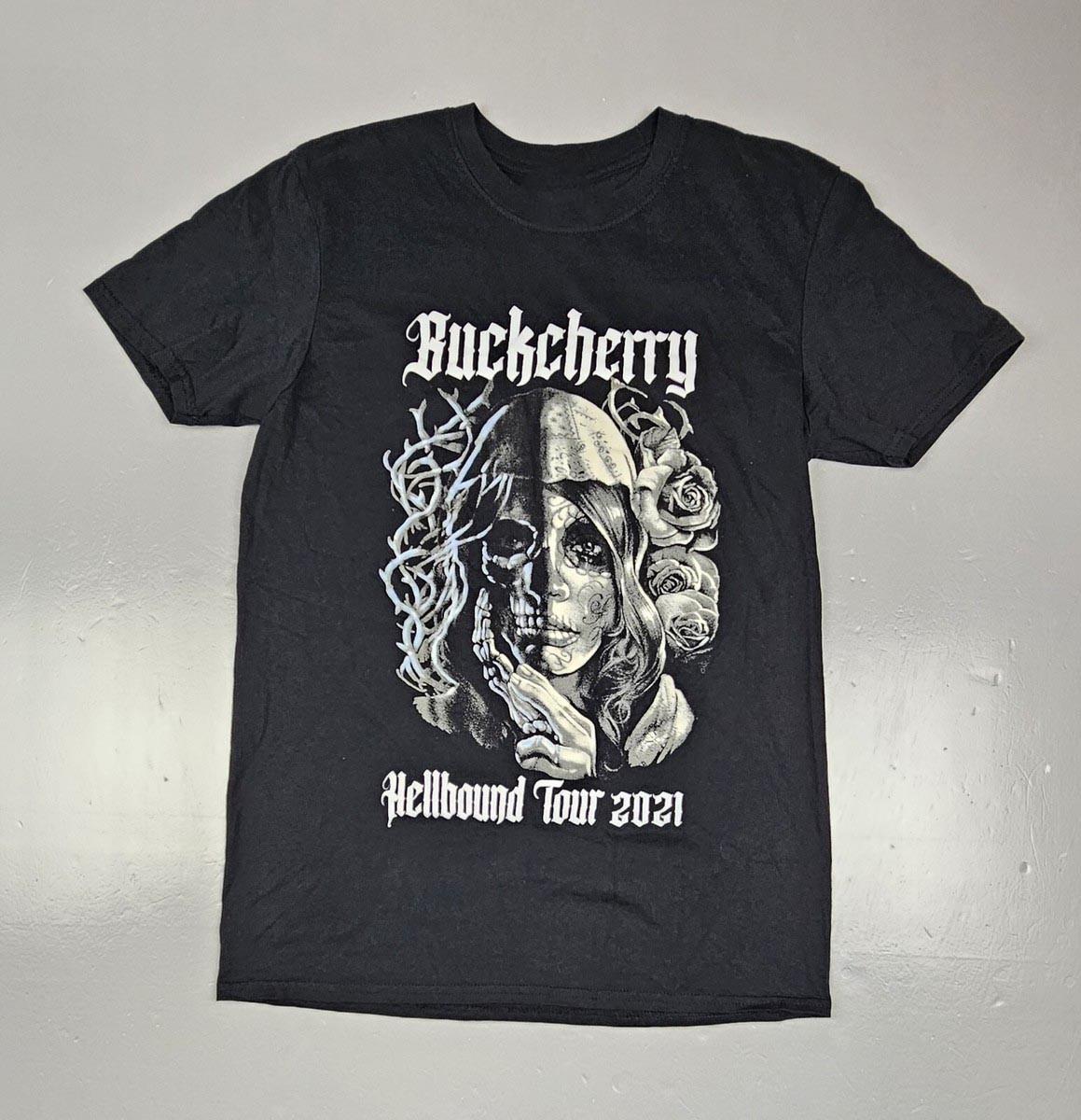 VTG Buckcherry Band Hellbound Tour 2021 Heavy T Shirt Cotton Black S-5XL US020 XXXL