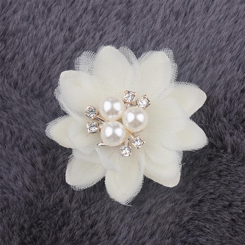 Fresh Handmade Pearl Flower Tulle Fabric Headwear for Kids - Realistic Jewelry Accessories