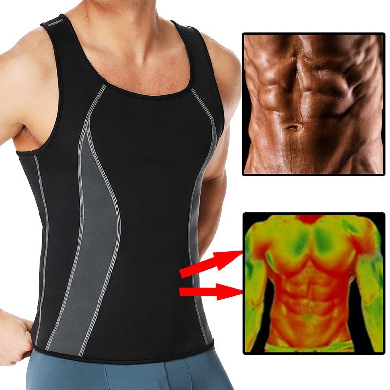Mens Body Shaper Abdomen Slimming Shapewear Neoprene Belly Shapers Heat Trapping Sweat Vest Waist Trainer Fat Burning Corset Top