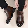 High-End Marke Herren Business Casual Schuhe Vielseitig für Büro Outdoor Herren Leder Stiefeletten Britischer Stil High Top Schuhe