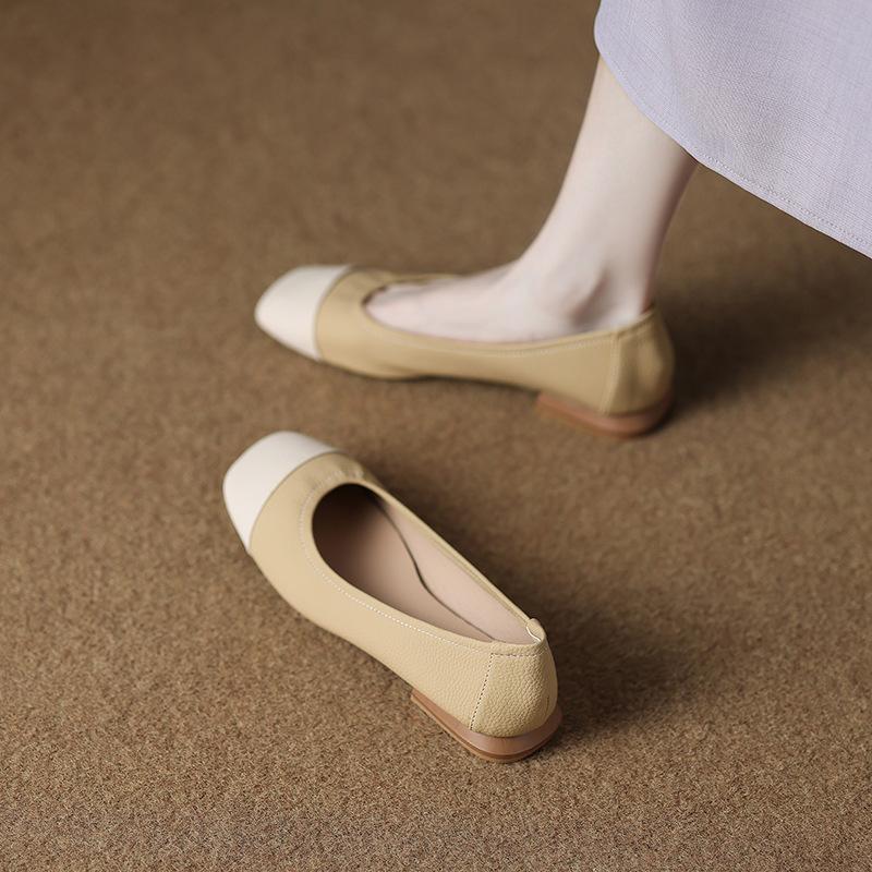 81260-4 flat-soled single shoes women's autumn 2025 new super soft shallow mouth Doudou shoes with skirt single shoes