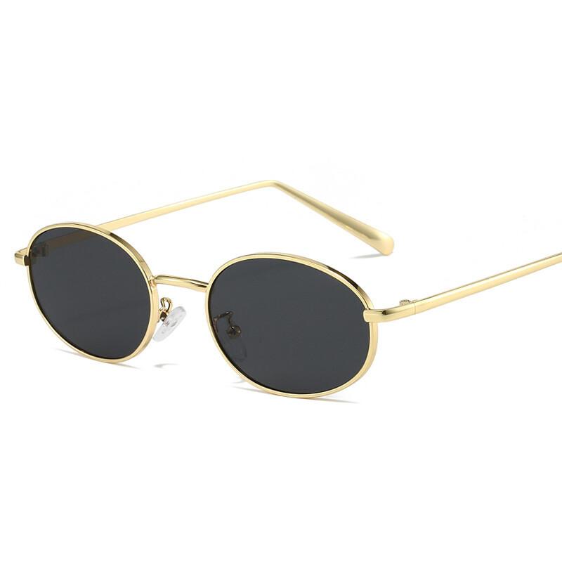 

Sexy Metal Frame Small Oval Sunglasses Women Brand Designer Men Vintage Sun Glasses Gold Black Eyewear Fashion Luxury Shad