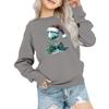 Mote for barn Løstsittende avslappet langermet genser med juleprint Oversized crewneck