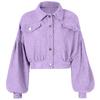 Women's Casual Lapel Corduroy Jacket Single Breasted Short Coat