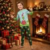 Family Matching Christmas Print Pajama Set, Long Sleeve Long Pants Holiday Loungewear for Parents and Kids