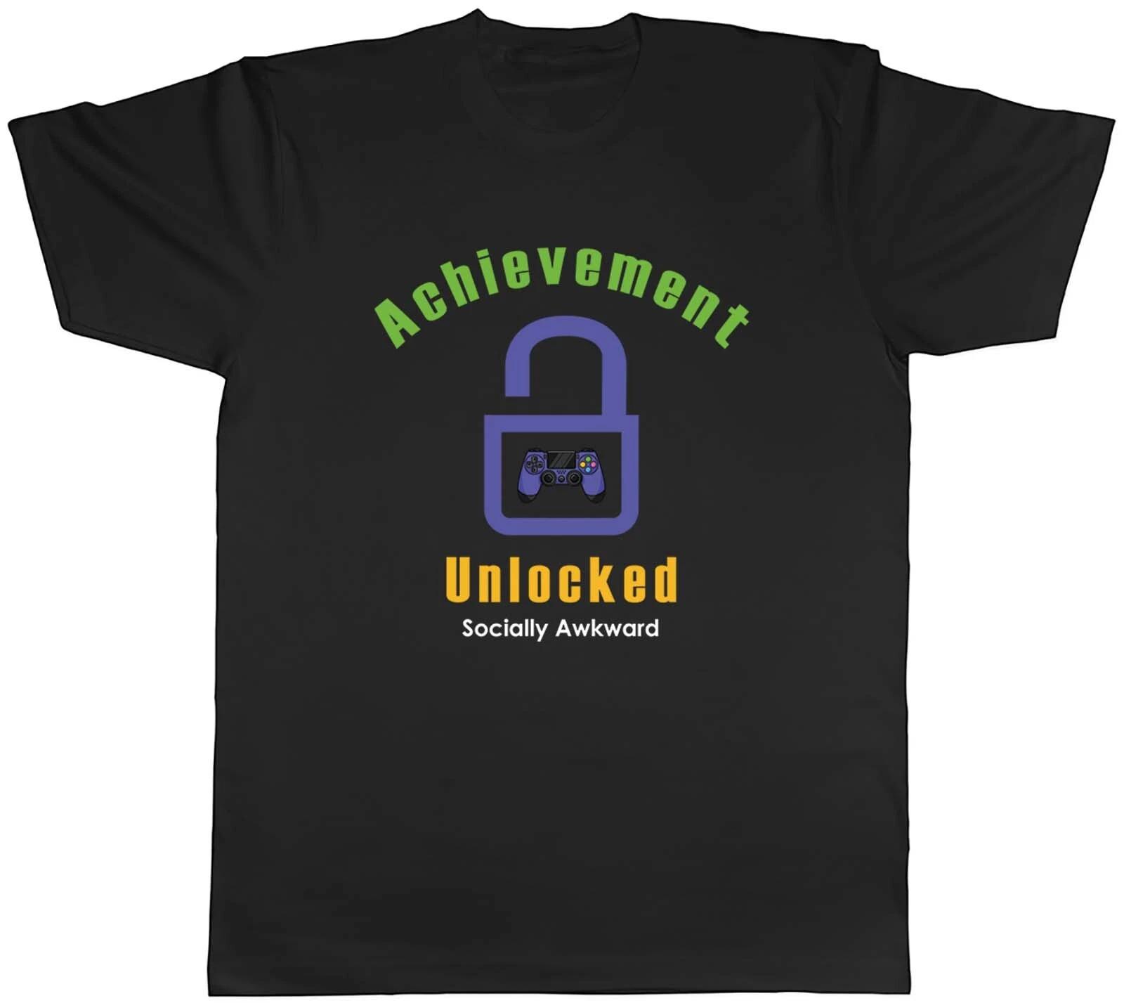 Achievement Unlocked Mens T-Shirt Video Gaming Gamer Tee Gift XL