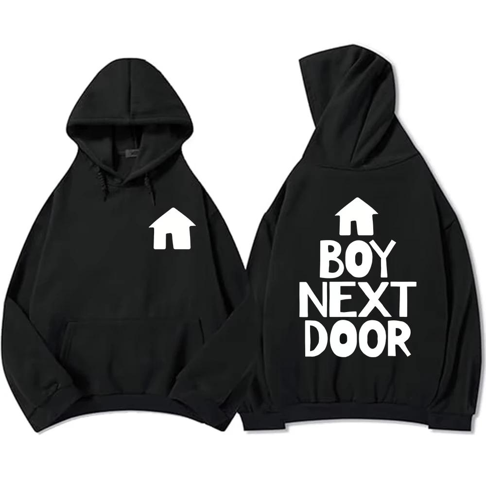 

Мужская уличная одежда Толстовки группы BOYNEXTDOOR для мальчиков Корейская мода Sudaderas Hombre Свитшот с графическим принтом Зимний топ 3XL