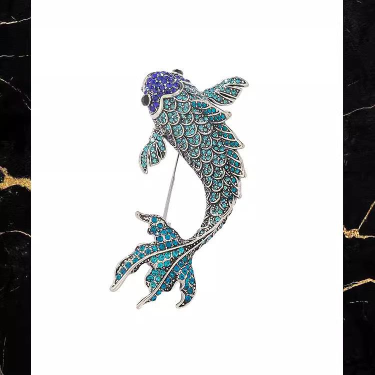 

Креативная брошь Koi, высококачественная женская нежная праздничная брошь Lucky Carp, аксессуары для пальто Niche Design Sense