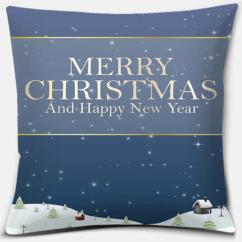 Blauer Weihnachtsstrauß Druckserie Muster Kissenbezug Quadratischer Kissenbezug Home Office Dekoration Kissenbezug