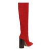 Salvatore Ferragamo Pampero Suede Knee High Boots Red