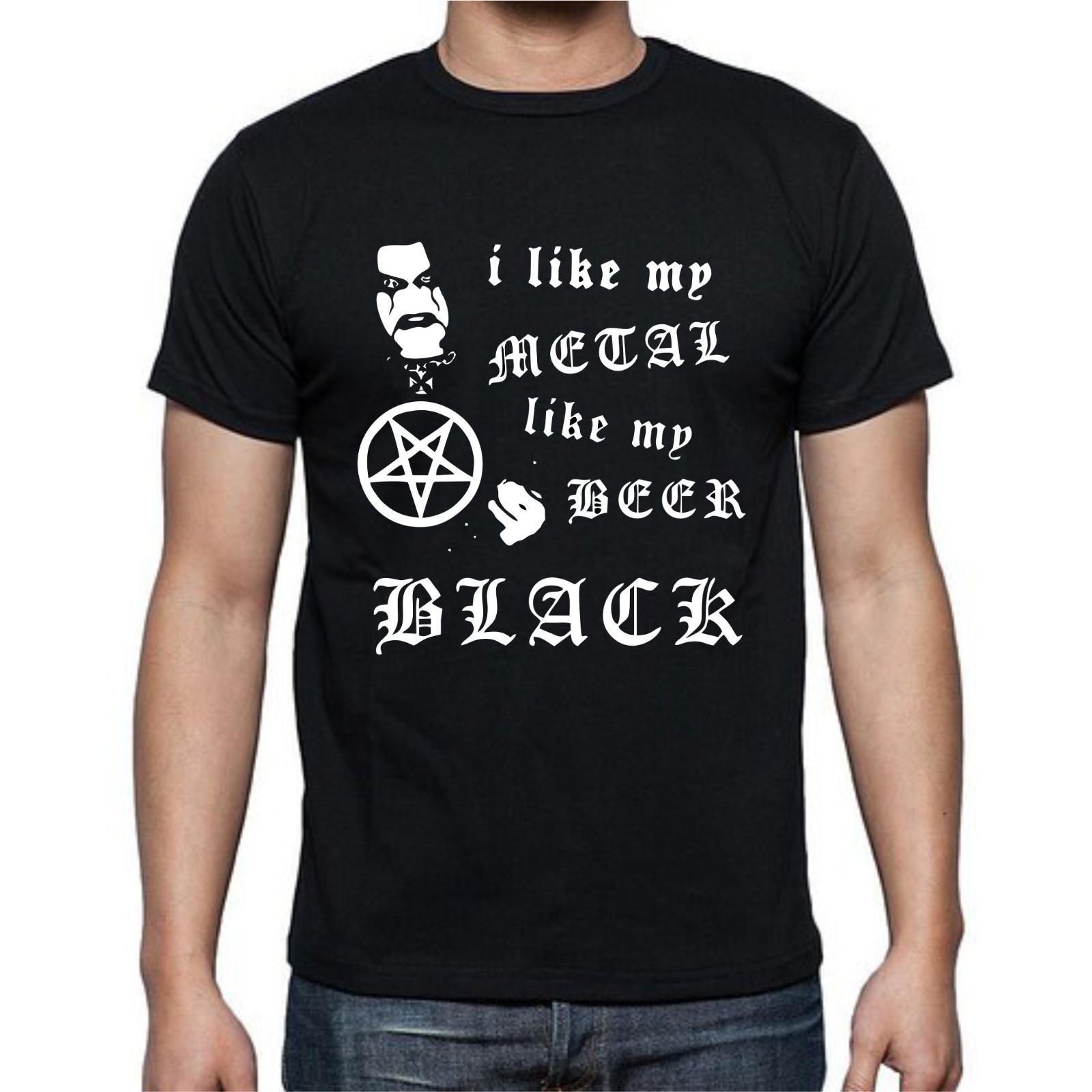 I Like My Metal Like My Beer Black Anon Rock Funny T Shirt Mens Womens Tees Top Tee S