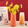 Colorful Gradient Ceramic Vase Cylinder Flower Pots Desk Decoration Flower Arrangement Modern Floral Vases Room Aesthetic Decor