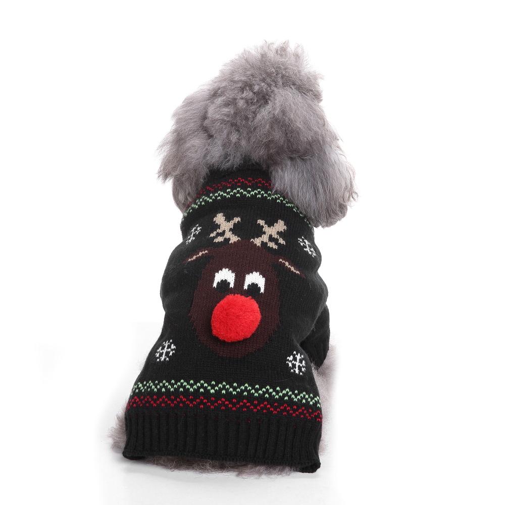 Dog Sweater Pet Clothing Knitted High Collar Christmas Sweater Autumn and Winter Clothing Small and Medium Dog Warm Sweater