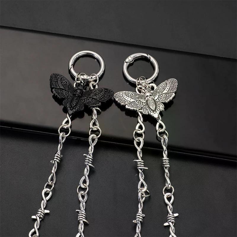 1 Stück Retro Abnehmbarer Totenkopf Motten Anhänger Schuh Dekoration Kette Einfach zu lösender Schnallenmechanismus Ideales DIY Mode Accessoire
