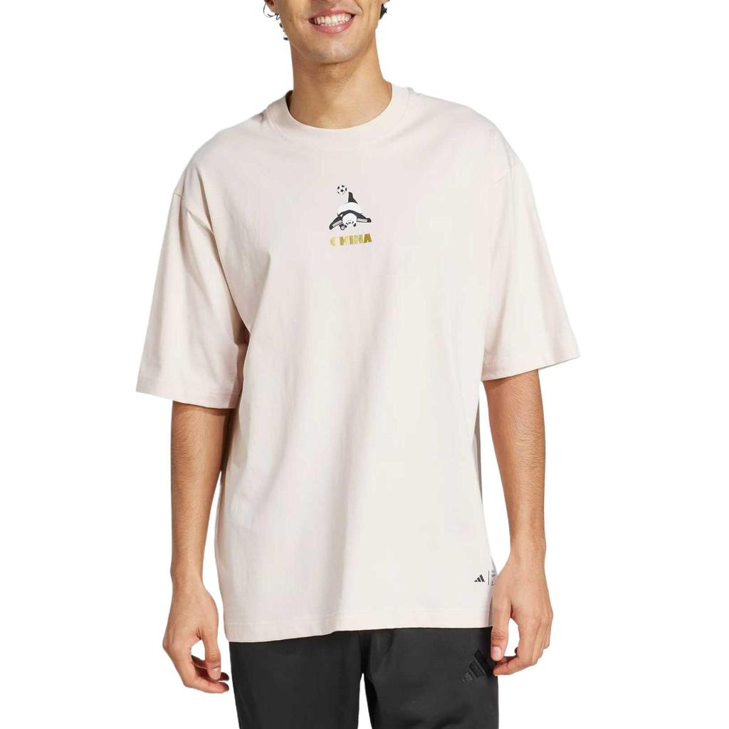 adidas Panda Ziel Aufdruck Sportlich Lässig Rundhals Kurzarm T-Shirt Unisex Oberteile Miracle-Quartz JZ3273