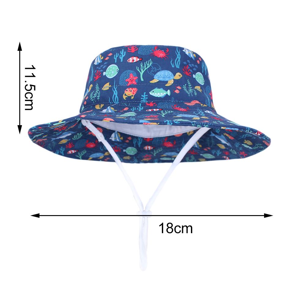 Baby Sun Hat Cartoon Sea World Print 