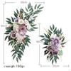 2Pcs Wedding Arch Flowers, Artificial Floral Swag Flower Green Leaves Welcome Sign